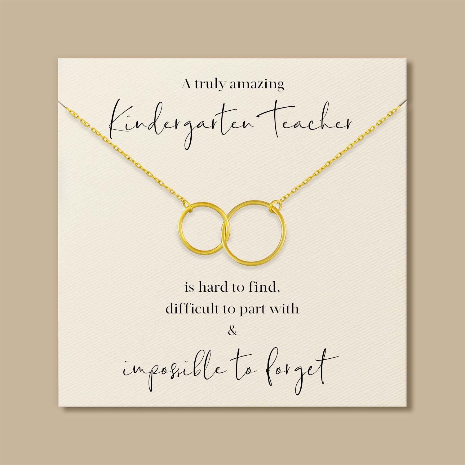 Kindergarten Teacher Gift, Unity Circles Necklace